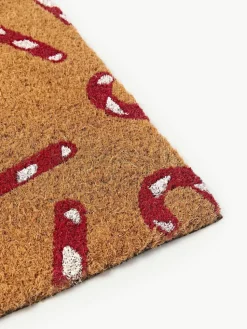 Handgetuftete Fußmatte Anuka mit Weihnachtsmuster