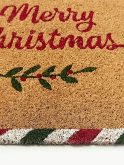 Handgetuftete Fußmatte Yarrow mit Weihnachtsmuster