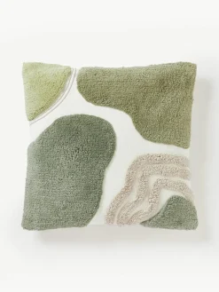 Handgetuftete Kissenhülle Coraline mit Verzierungen