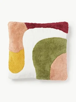 Handgetuftete Kissenhülle Malu mit Verzierungen