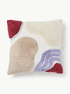 Handgetuftete Kissenhülle Coraline mit Verzierungen