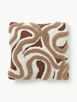 Handgetuftete Kissenhülle Jiri mit Verzierung