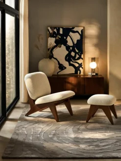 Handgetufteter Kurzflorteppich Winola mit Hoch-Tief-Struktur