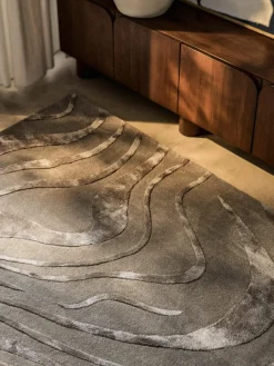 Handgetufteter Kurzflorteppich Winola mit Hoch-Tief-Struktur