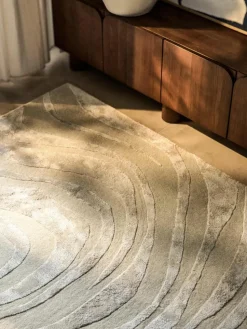 Handgetufteter Kurzflorteppich Winola mit Hoch-Tief-Struktur