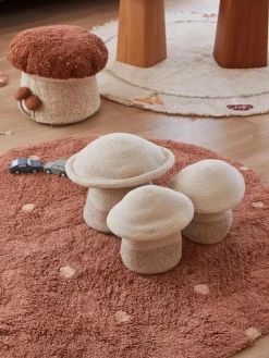 Handgetufteter runder Kinderteppich Dot mit Hoch-Tief-Effekt, waschbar