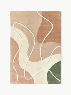 Handgetufteter Wollteppich Talitha mit abstraktem Muster