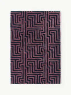 Handgetufteter Wollteppich Monty mit erhabener Hoch-Tief-Struktur