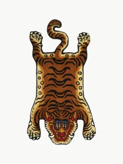 Handgetufteter Wollteppich Tiger