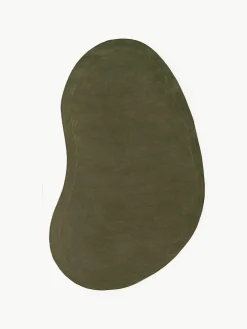 Handgetufteter Wollteppich Kadey in organischer Form