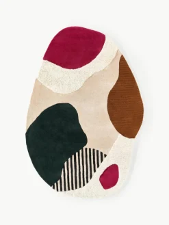 Handgetufteter Wollteppich Silas mit Hoch-Tief Struktur