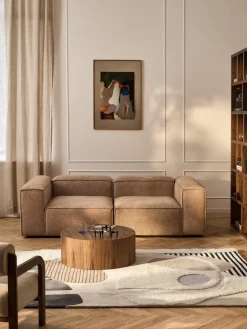 Handgetufteter Wollteppich Rosco mit Hoch-Tief Struktur