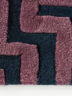 Handgetufteter Wollteppich Monty mit erhabener Hoch-Tief-Struktur