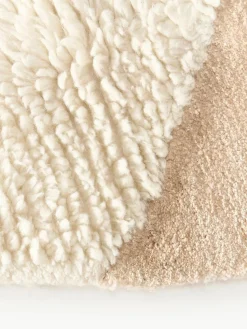 Handgetufteter Wollteppich Silas mit Hoch-Tief Struktur