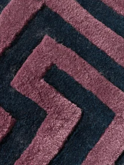 Handgetufteter Wollteppich Monty mit erhabener Hoch-Tief-Struktur