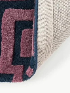 Handgetufteter Wollteppich Monty mit erhabener Hoch-Tief-Struktur