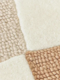 Handgetufteter Wollteppich Corin mit Hoch-Tief-Struktur