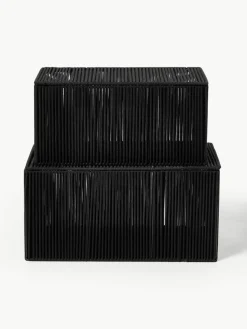 Handgewebte Aufbewahrungsboxen Gabe aus Seil, 2er-Set