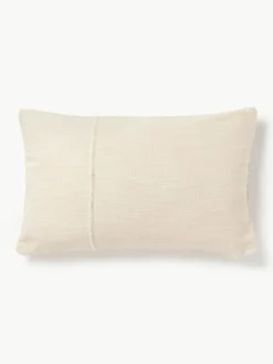 Handgewebte Baumwoll-Kissenhülle Terre mit dekorativer Naht