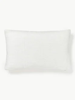 Handgewebte Baumwoll-Kissenhülle Terre mit dekorativer Naht