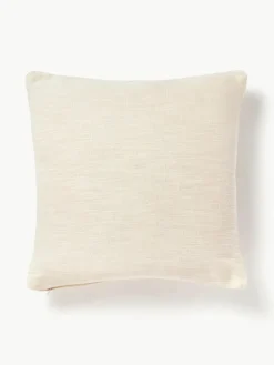 Handgewebte Baumwoll-Kissenhülle Terre mit dekorativer Naht