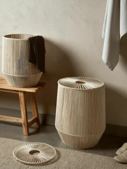 Handgewebte Wäschekörbe Gabe aus Seil, 2er-Set