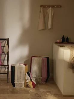 Handgewebte Wäschekörbe Gabe aus Seil, 2er-Set