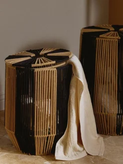 Handgewebte Wäschekörbe Gabe aus Seil, 2er-Set