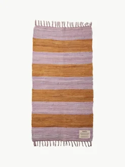 Handgewebter Baumwollläufer Chindi mit Fransen