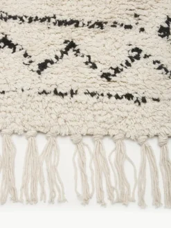 Handgewebter Baumwollläufer Fionn mit Fransen