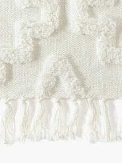 Handgewebter Baumwollläufer Idris mit erhabener Hoch-Tief-Struktur