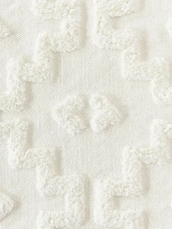 Handgewebter Baumwollläufer Idris mit erhabener Hoch-Tief-Struktur