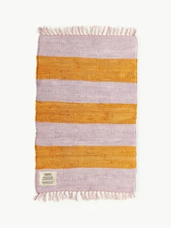 Handgewebter Baumwollteppich Chindi mit Fransen