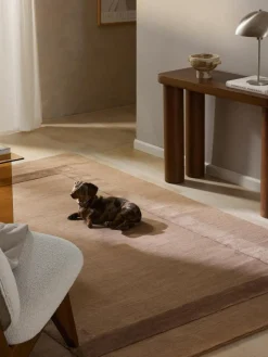 Handgewebter Baumwollteppich Dania mit Hoch-Tief-Struktur