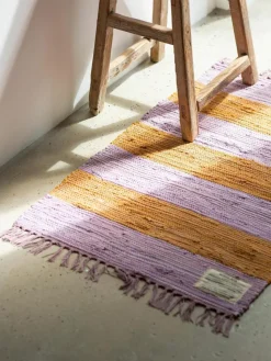 Handgewebter Baumwollteppich Chindi mit Fransen