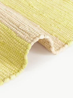 Handgewebter Baumwollteppich Chindi mit Fransen