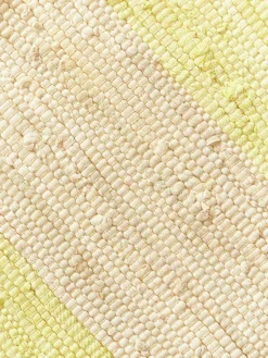 Handgewebter Baumwollteppich Chindi mit Fransen