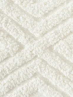 Handgewebter Baumwollteppich Ziggy mit erhabener Hoch-Tief-Struktur