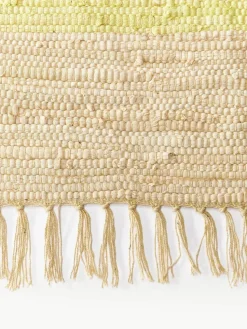 Handgewebter Baumwollteppich Chindi mit Fransen