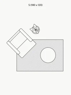 Handgewebter Baumwollteppich Ziggy mit erhabener Hoch-Tief-Struktur