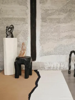 Handgewebter Kelim-Teppich Soil aus Wolle mit Fransen