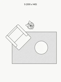 Handgewebter Kelim-Teppich Soil aus Wolle mit Fransen