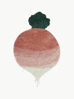 Handgewebter Kinderteppich Ramona the Radish, waschbar