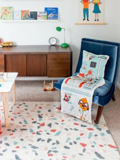 Handgewebter Kinderteppich Terrazzo, waschbar