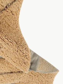 Handgewebter Kinderteppich Monstera mit Hoch-Tief-Effekt, waschbar