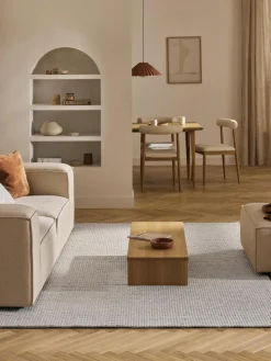 Handgewebter Kurzflor-Wollteppich Rumi