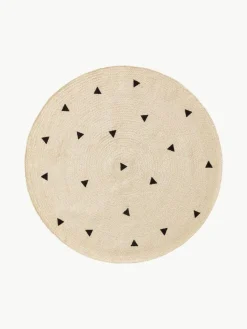 Handgewebter runder Kinderteppich Pippa aus Jute