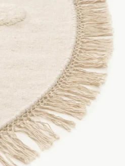 Handgewebter runder Kinderteppich Carlson aus Wolle