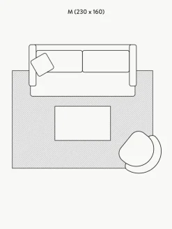 Handgewebter Teppich Laine mit Hoch-Tief-Muster und Fransen