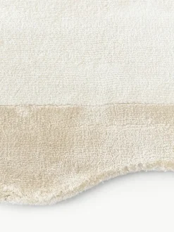 Handgewebter Viskoseläufer Wavy mit welligem Rand